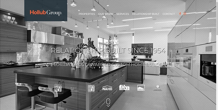 Hollub Homes website homepage