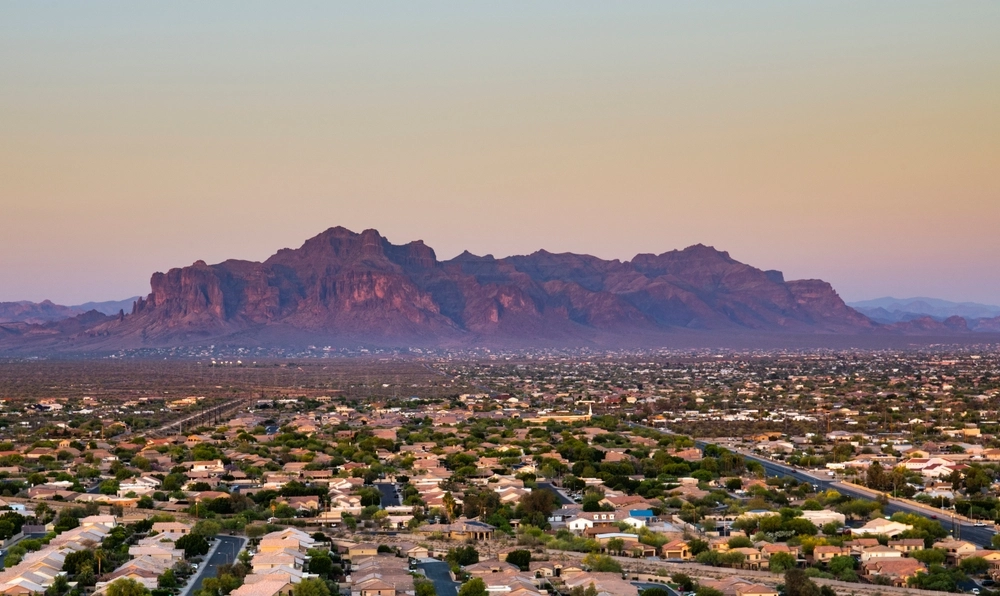 aerial city view of Mesa, AZ