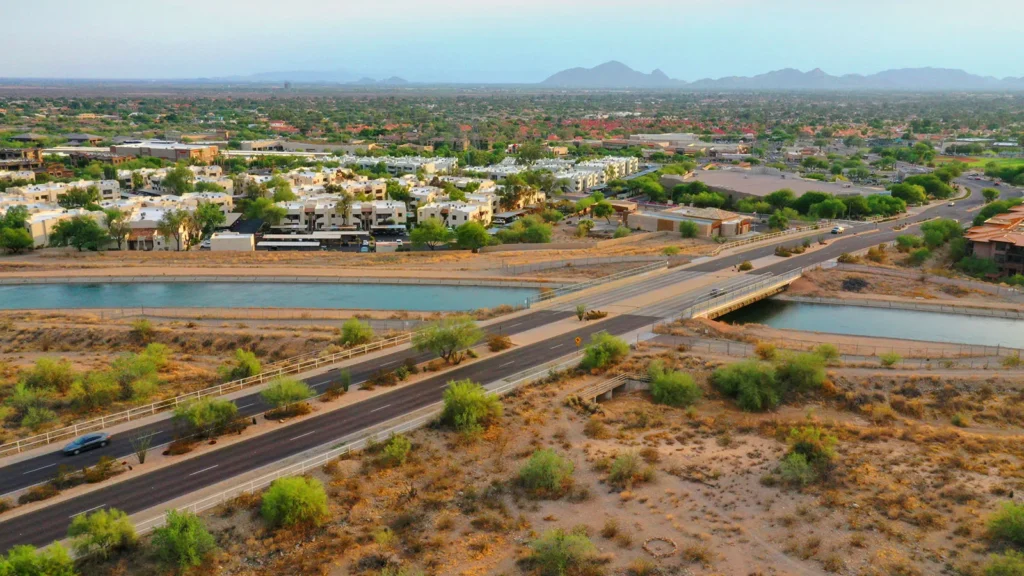 A view of a desert city in Rio Verde Arizona