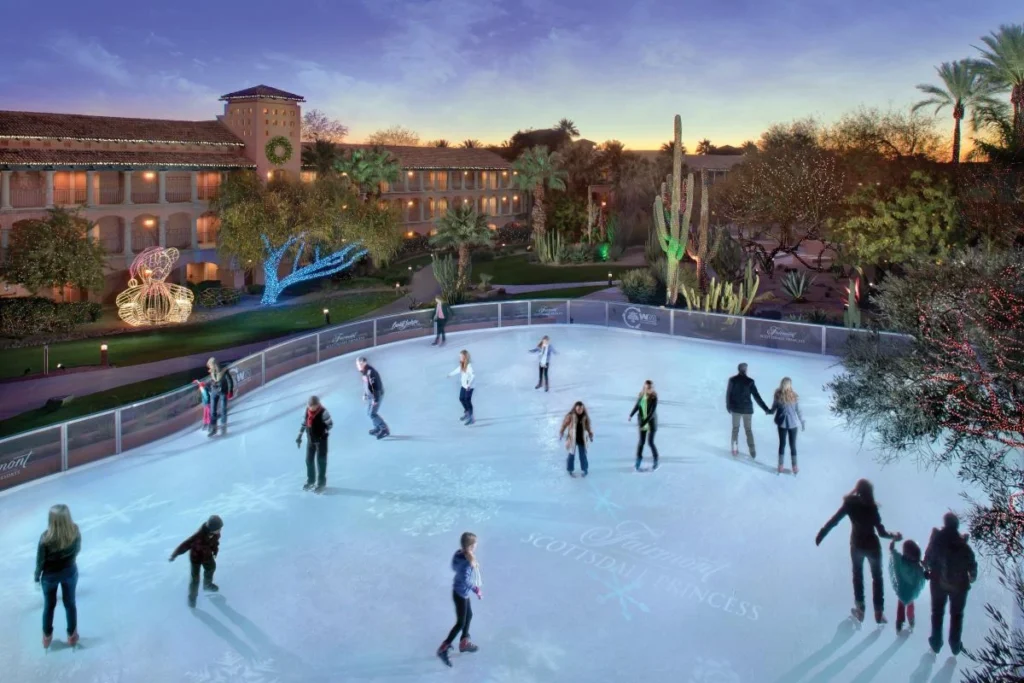 A view of a ice skating range in Scottsdale, AZ